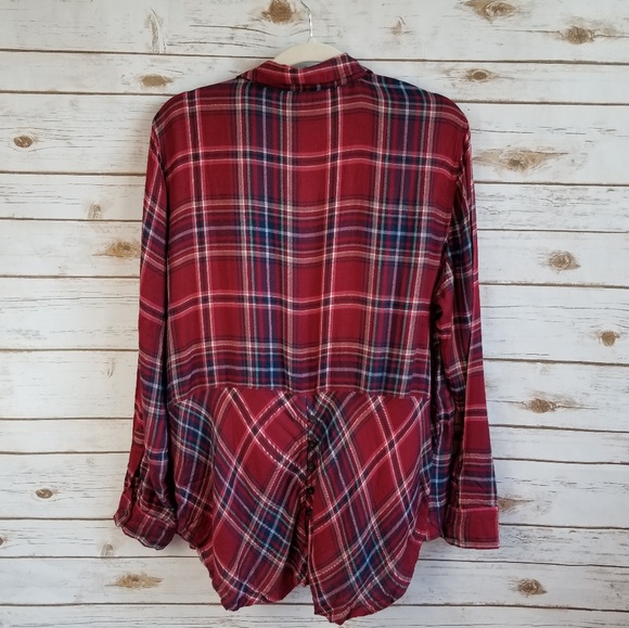 Lucky Brand red plaid button down shirt - Picture 3 of 7